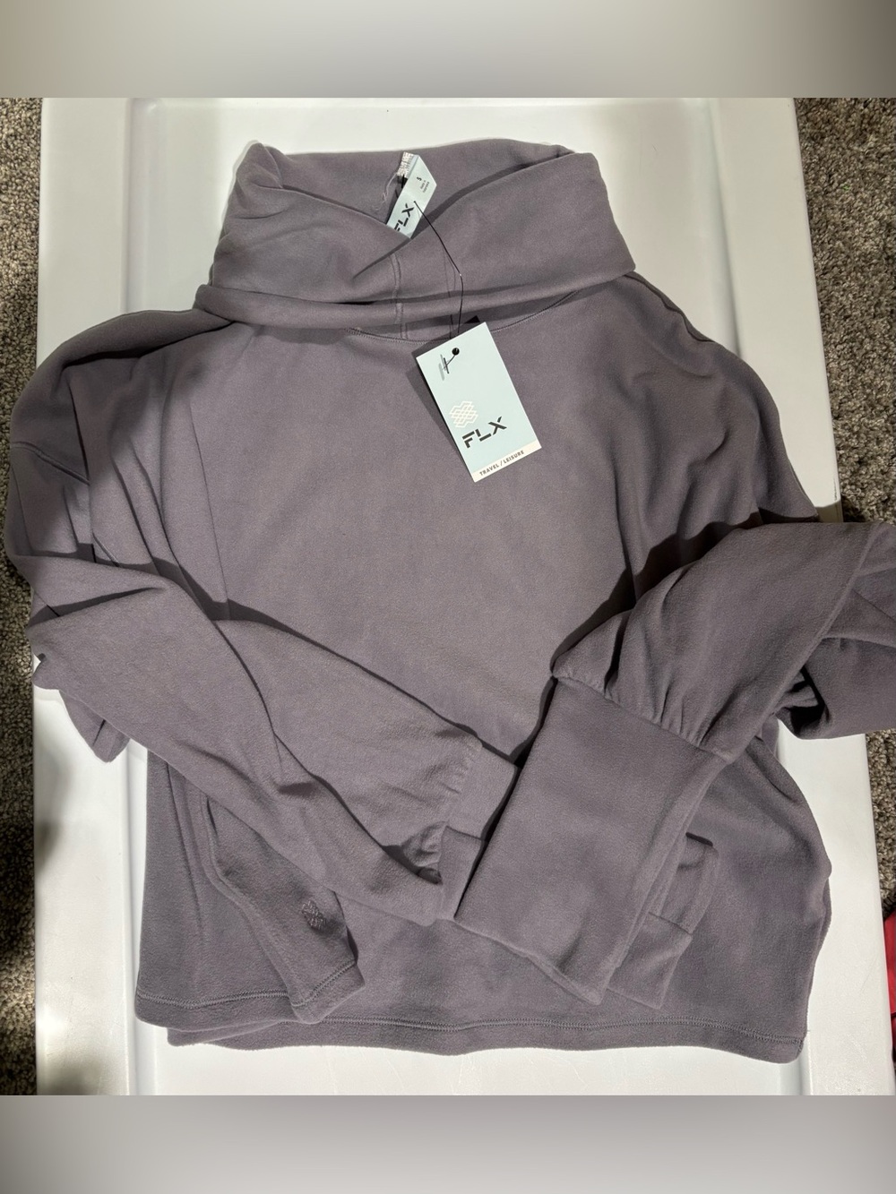 FLX Women's Lavender Gray Turtleneck Crop Top